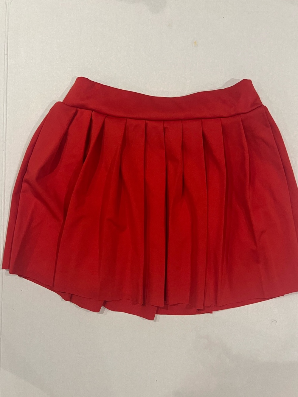 Red Pleated Mini Skirt - Women's Skirt - Picture 3 of 3